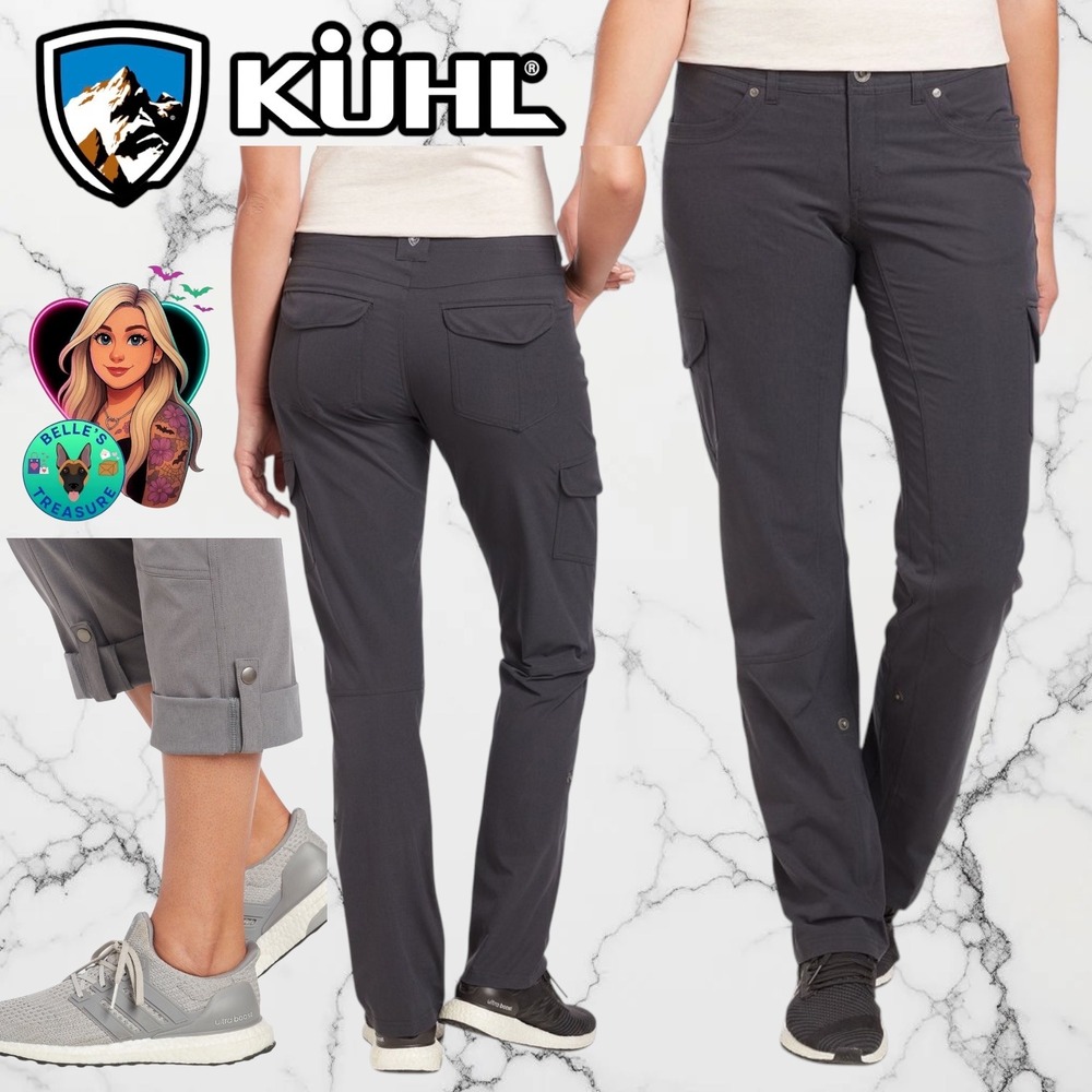 Kuhl Womens 20W FREEFLEX™ ROLL-UP Cargo Pants‎ Gray Hiking Outdoor Convertible